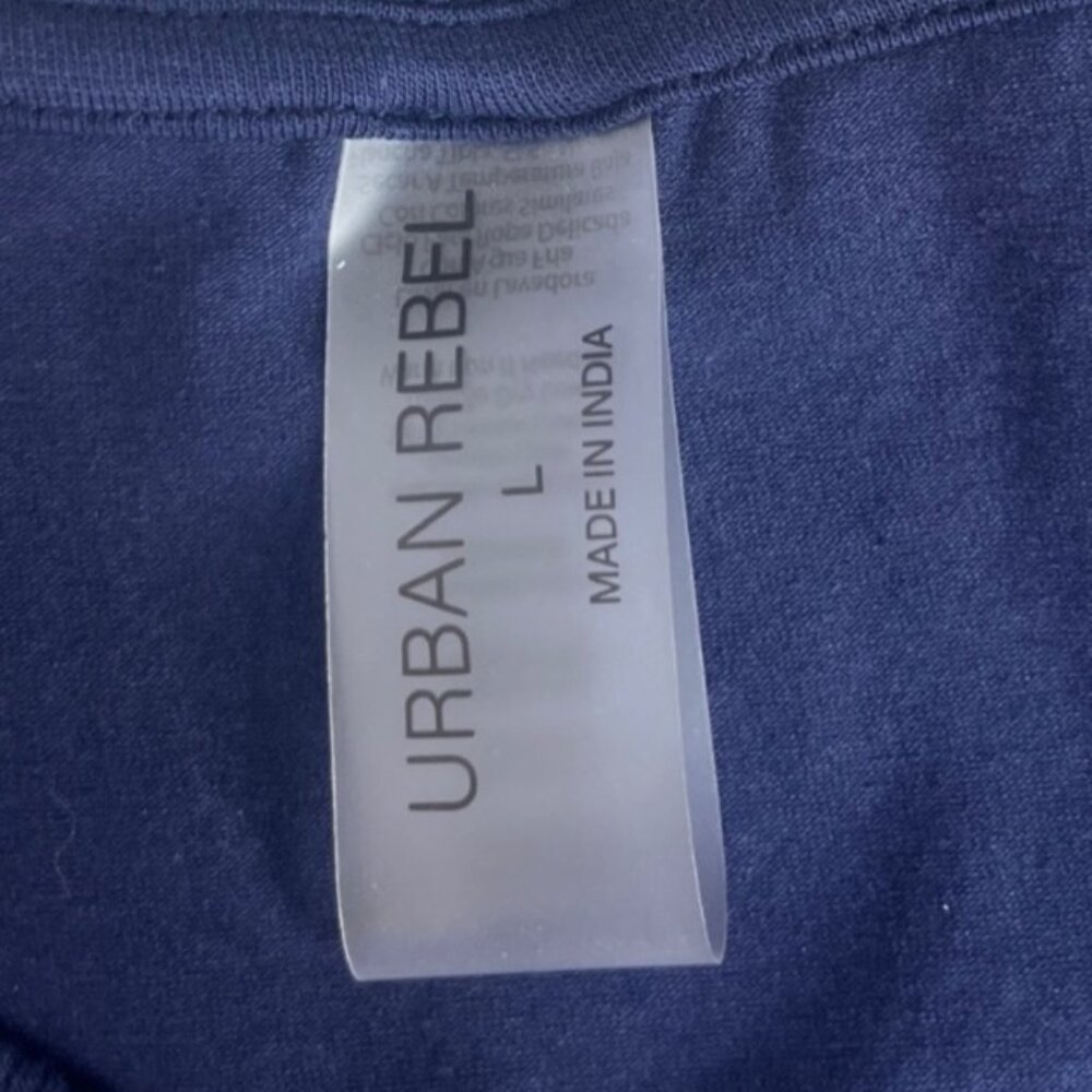 Urban Rebel Vneck Crop Top Womens Large Blue New - Picture 5 of 6